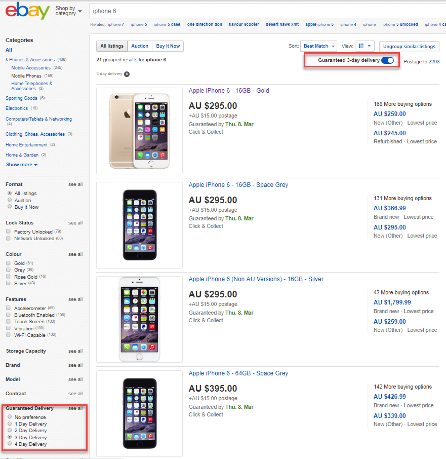 【澳洲】eBay Guaranteed Delivery功能